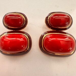 Elegant Red and Gold Earrings
